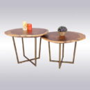 Live Edge Coffee Table with Brass Criss Cross