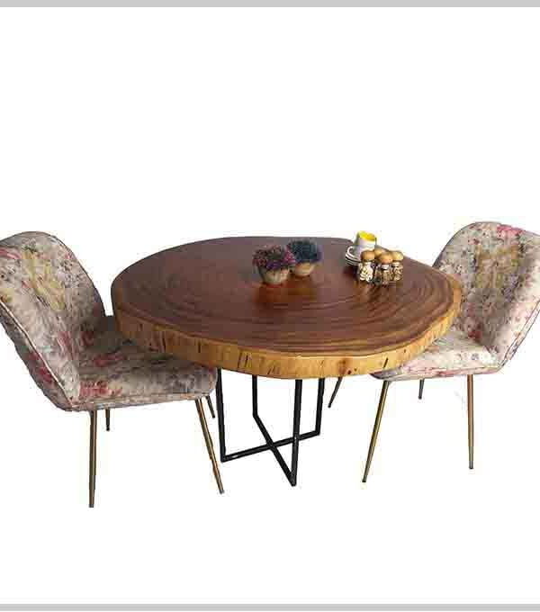 Solid Wooden Upholstered Curve Chair