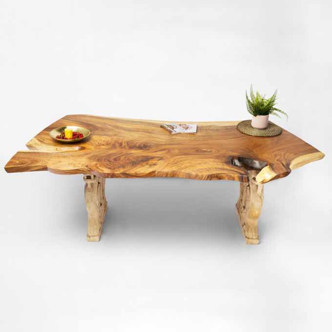 Live Edge Stoned Leg Table
