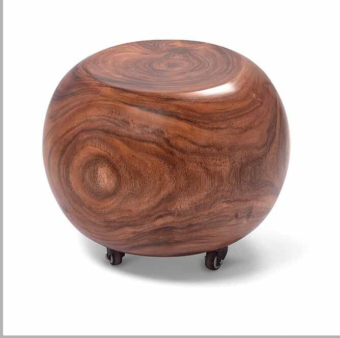 Custom Made Walnut Puffy – Solid Wood Comfort on Wheels