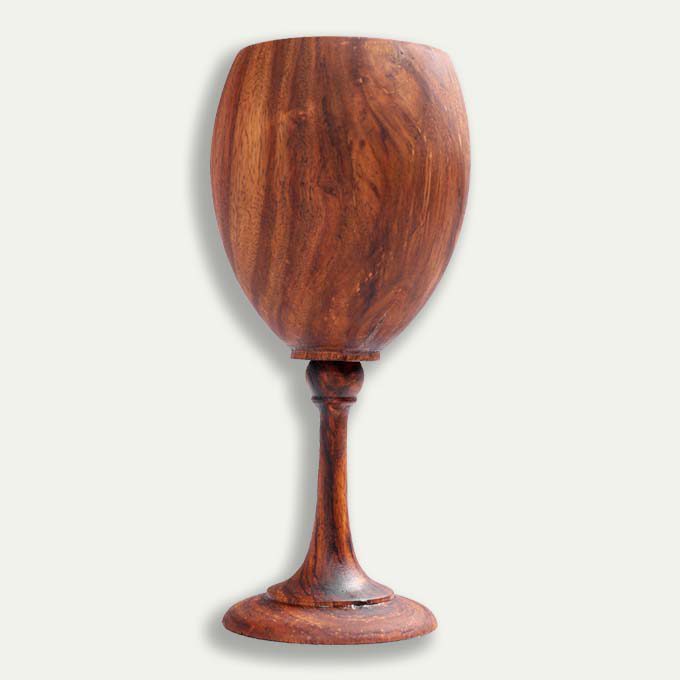 Handcrafted Wooden Wine Glass - Image 3