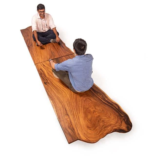 Live Edge Baithak Sofa – Traditional Low Seating Design - Image 2