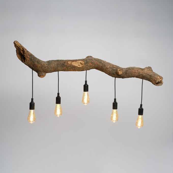 Live Edge Beam Chandelier – Rustic Pendant Light