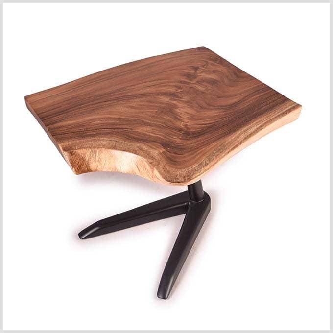 Live Edge Ducky Legged Table – Unique Black Polish Base