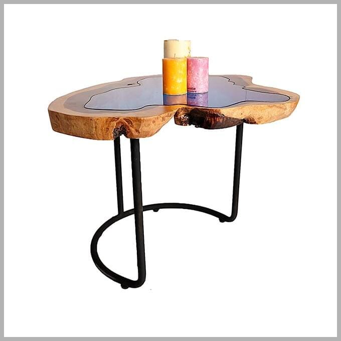 Epoxy Resin Oceanic Coffee Table - Live Edge Wood - Image 2