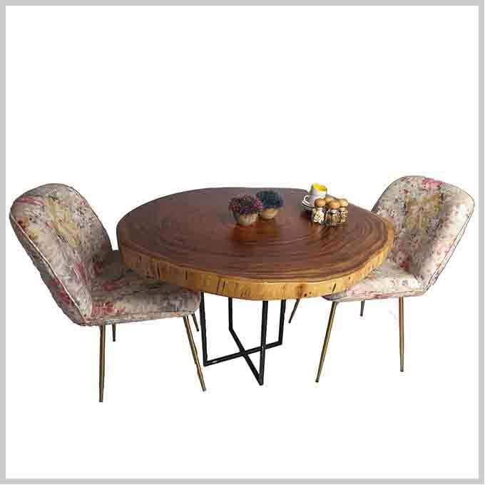 Solid Wooden Upholstered Curve Chair