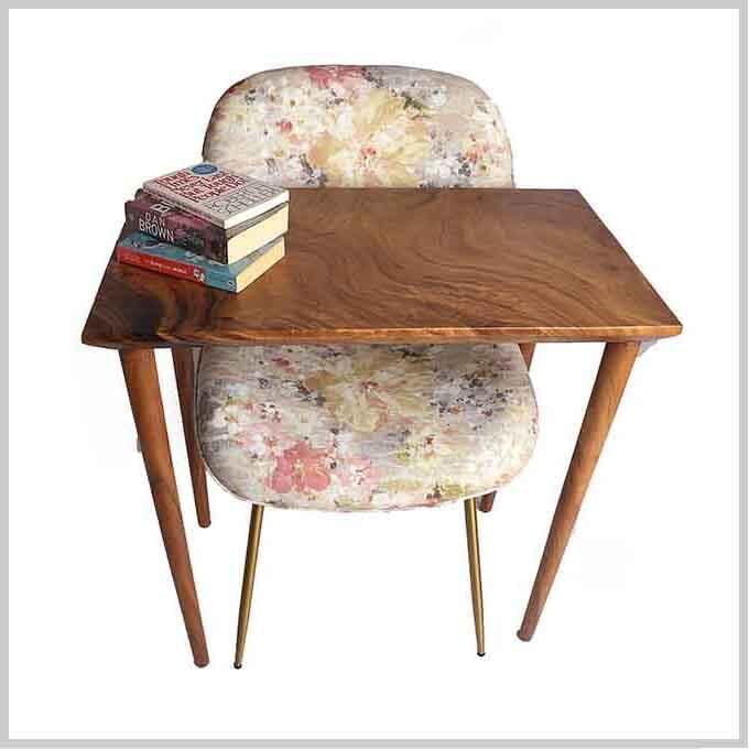 Solid Wooden Upholstered Curve Chair - Image 2